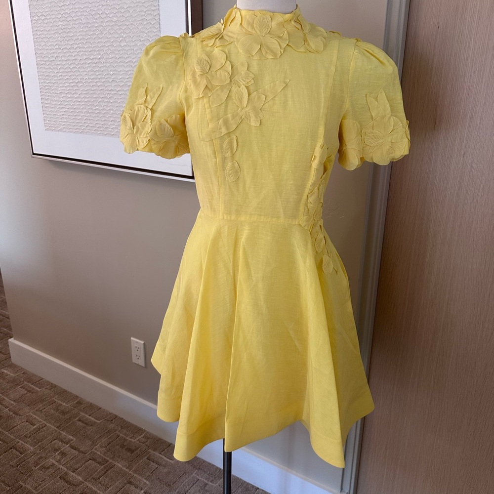 ANTONIO MELANI Yellow Floral Mini Dress - Picture 8 of 14